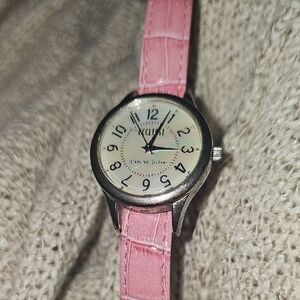 Ecclissi Silver Dial Women's Watch with Pink Strap
